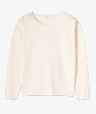 Pull femme en maille fine avec boutons sur les épaules vue4 - GEMO(FEMME PAP) - GEMO