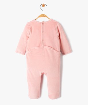 Pyjama bébé fille en velours à message vue3 - 1E PRIX BY GEMO - GEMO