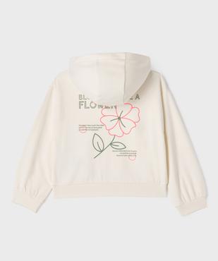 Sweat zippé à capuche imprimé devant et dos fille vue3 - GEMO 4G FILLE - GEMO