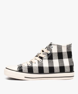 Baskets femme montantes en toile avec motif à carreaux - Snoopy vue4 - SNOOPY - GEMO