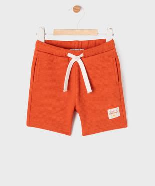 Short en maille nid d’abeille bébé garçon vue2 - GEMO(BEBE DEBT) - GEMO