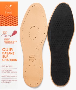Semelles confort en cuir basane sur charbon vue2 - GEMO(ENTRETIEN) - GEMO