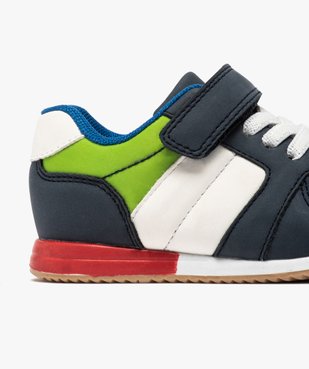 Tennis bébé garçon colorées à lacets élastiques et scratch vue6 - GEMO(BEBE DEBT) - GEMO