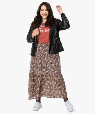 Blouson femme en esprit rock avec fermetures zippées vue5 - GEMO (G TAILLE) - GEMO