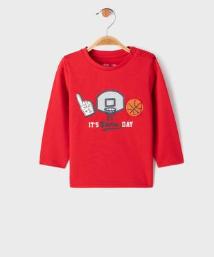 Tee-shirt manches longues avec motif basket bébé garçon vue2 - GEMO 4G BEBE - GEMO