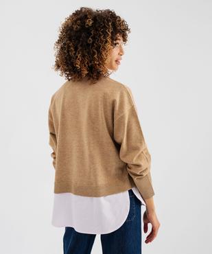 Pull effet 2-en-1 avec détails chemise femme - LuluCastagnette vue4 - LULUCASTAGNETTE - GEMO