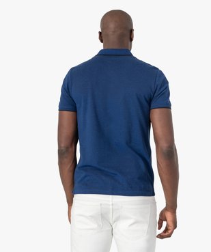Polo homme à manches courtes en maille piquée vue3 - GEMO (HOMME) - GEMO