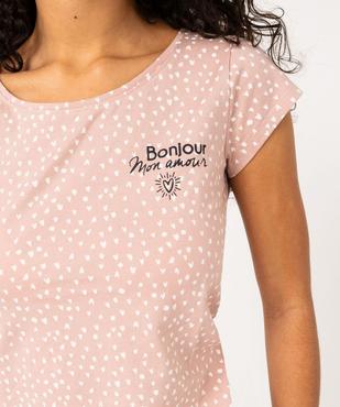 Pyjashort en coton bicolore femme vue2 - GEMO 4G FEMME - GEMO