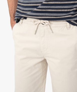 Bermuda homme coupe chino en toile de coton stretch unie vue2 - GEMO (HOMME) - GEMO