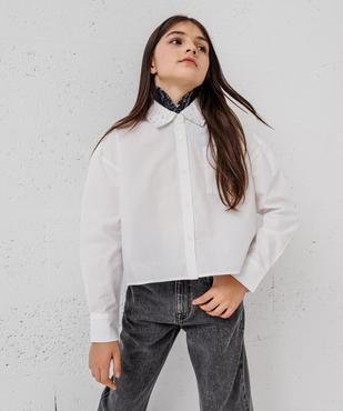 Chemise large et courte avec clous sur le col fille vue2 - GEMO 4G FILLE - GEMO