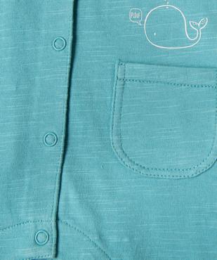 Combinaisons courtes en coton à motifs baleines bébé garçon (lot de 2) vue2 - GEMO 4G BEBE - GEMO