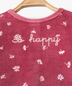 Pyjama dors bien bébé fille en velours à motifs fleuris  vue2 - GEMO(BB COUCHE) - GEMO