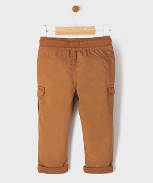 Pantalon coupe cargo doublé avec taille élastique bébé garçon  vue4 - GEMO(BEBE DEBT) - GEMO