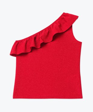 Tee-shirt asymétrique à volant et paillettes femme vue4 - GEMO(FEMME PAP) - GEMO
