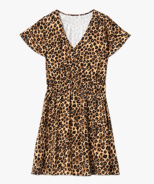 Robe cintrée courtes à imprimé léopard femme vue4 - GEMO 4G FEMME - GEMO
