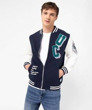 Sweat homme zippé façon veste campus américain - Camps United vue1 - CAMPS UNITED - GEMO