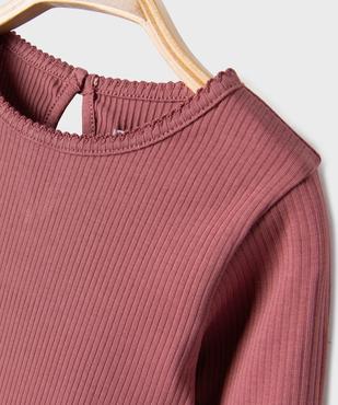 Tee-shirt manches longues en maille côtelée bébé fille vue2 - GEMO 4G BEBE - GEMO
