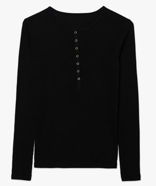 Tee-shirt femme à manches longues en maille côtelée vue4 - GEMO(FEMME PAP) - GEMO
