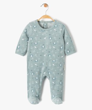 Pyjama bébé pont-dos en velours à motif cosmos - Petit Béguin vue1 - PETIT BEGUIN - GEMO