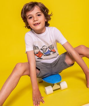Tee-shirt garçon imprimé à manches courtes - Les Minions 100% coton biologique vue4 - NBCUNIVERSAL - GEMO