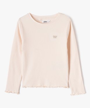 Tee-shirt à manches longues et maille côtelée fille vue1 - GEMO 4G FILLE - GEMO