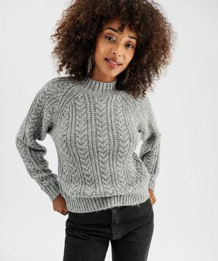 Pull à torsades en maille pailletée femme vue1 - GEMO(FEMME PAP) - GEMO