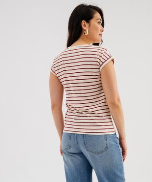 Tee-shirt rayé à manches ultra courtes femme vue3 - GEMO 4G FEMME - GEMO