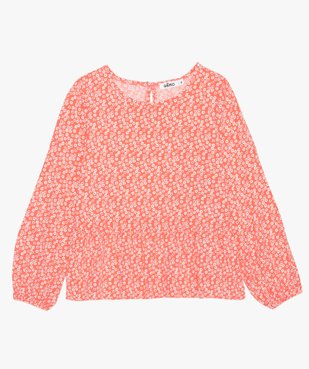 Blouse fille à motifs fleuris avec basque vue1 - GEMO (ENFANT) - GEMO