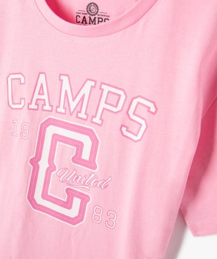 Tee-shirt fille coupe large avec inscription - Camps United vue2 - CAMPS UNITED - GEMO