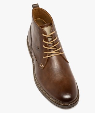 Boots homme à lacets contrastants et bout amande  vue6 - MARIO BALDANO - GEMO