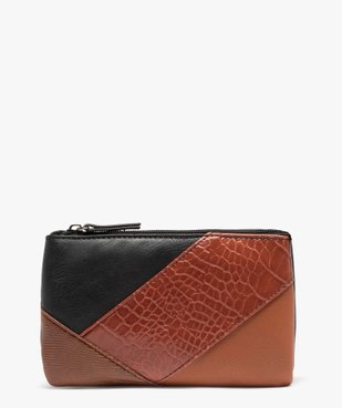 Porte-monnaie femme zippé à motif patchwork vue1 - GEMO (ACCESS) - GEMO