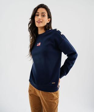 Sweat marin à épaule boutonnée femme - LuluCastagnette vue2 - LULU CASTAGNETTE GEMO FOR GOOD - GEMO