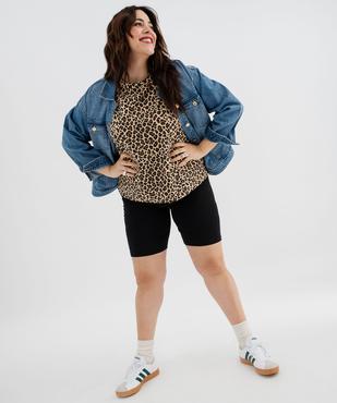 Short en maille extensible avec ceinture élastique  femme grande taille vue9 - GEMO 4G GT - GEMO