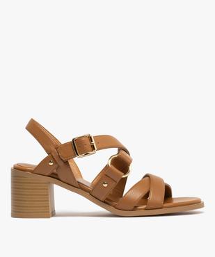 Sandales à brides et détails métalliques à large talon femme vue2 - FOLLOW ME - GEMO