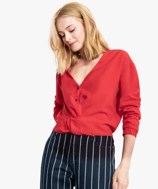 Blouse femme courte à effet noué vue1 - FOLLOW ME - GEMO