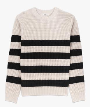 Pull rayé en grosse maille homme vue4 - GEMO (HOMME) - GEMO