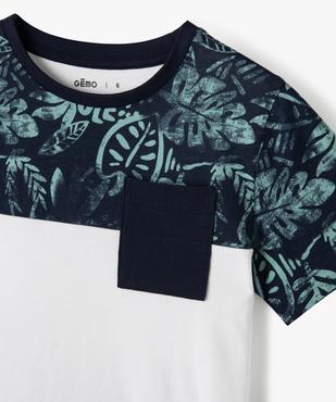 Tee-shirt garçon à manches courtes avec buste et manches imprimées vue2 - GEMO (ENFANT) - GEMO