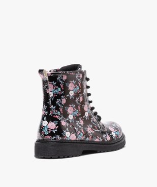 Boots fille à lacets et zip imprimées fleurs vue4 - GEMO (ENFANT) - GEMO