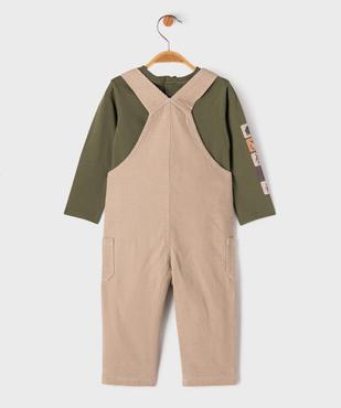 Ensemble 2 pièces salopette et tee-shirt manches longues bébé garçon vue4 - GEMO(BEBE DEBT) - GEMO