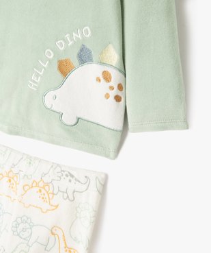 Pyjama 2 pièces en velours avec motifs dinosaures bébé garçon vue2 - GEMO(BB COUCHE) - GEMO