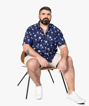 Chemise homme grande taille en lin à motifs palmiers vue5 - GEMO (HOMME) - GEMO