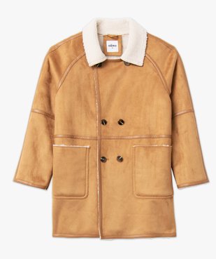 Manteau en suédine doublé sherpa femme grande taille vue4 - GEMO (G TAILLE) - GEMO