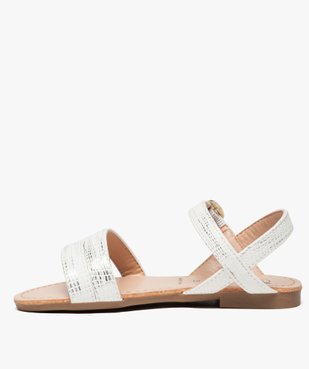 Sandales filles unies à brides fermeture boucle Dessus blanc métallisé vue3 - GEMO (ENFANT) - GEMO