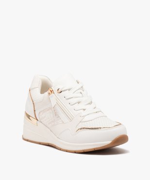 Baskets femme à talon compensé et à zip avec bout amande vue2 - VALENTINA BALDA - GEMO
