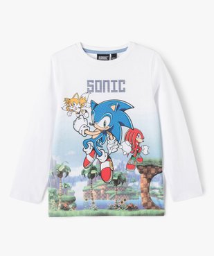 Tee-shirt manches longues en coton imprimé garçon - Sonic vue2 - SONIC - GEMO