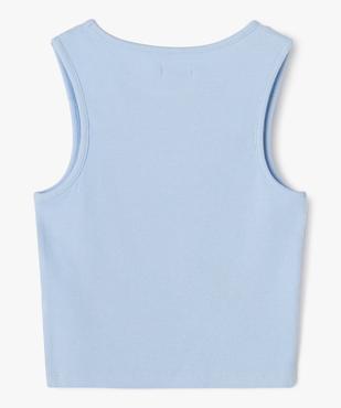 Débardeur en maille côtelée avec bretelles ajourées fille vue3 - GEMO 4G FILLE - GEMO