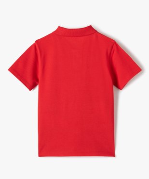 Polo fille à manches courtes en coton piqué uni vue3 - GEMO (ENFANT) - GEMO