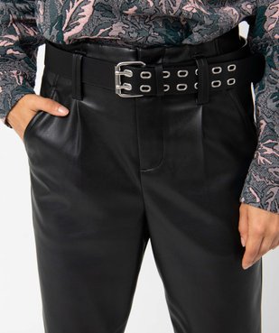Pantalon femme en synthétique imitation cuir taille haute vue2 - GEMO(FEMME PAP) - GEMO