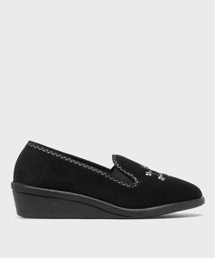 Chaussons enveloppants dessus velours motif fleur femme vue1 - G'FLEX GEMO FOR GOOD - GEMO