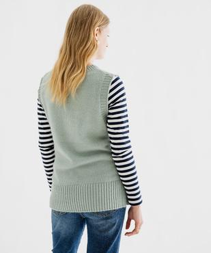 Pull de grossesse et d'allaitement sans manches à côtés boutonnés vue7 - GEMO (MATER) - GEMO